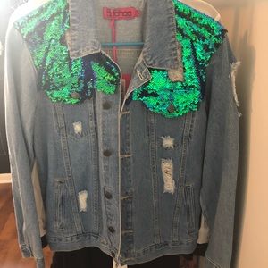 Sequins denim jacket
